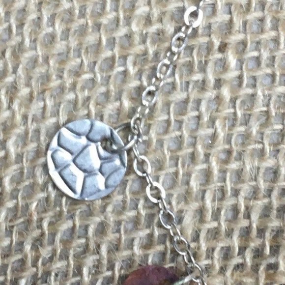 Anklet Ankle Bracelet 10 Inches Barbie Pink Shell Silver Chain Hammered Dangle - Picture 2 of 8